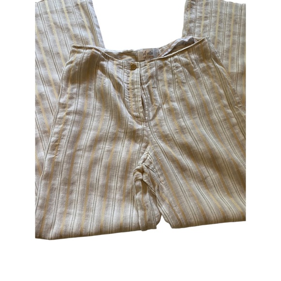 di vita Di Luxe Womens Trousers (8) Cream Metallic Gold Threading - Picture 2 of 8
